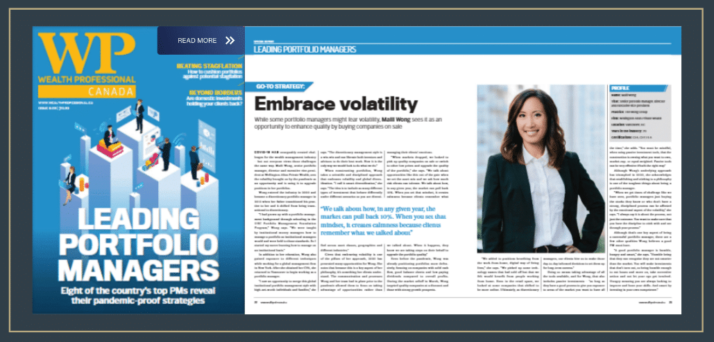 Leading Portfolio Manager Maili Wong featured in Wealth Professional magazine